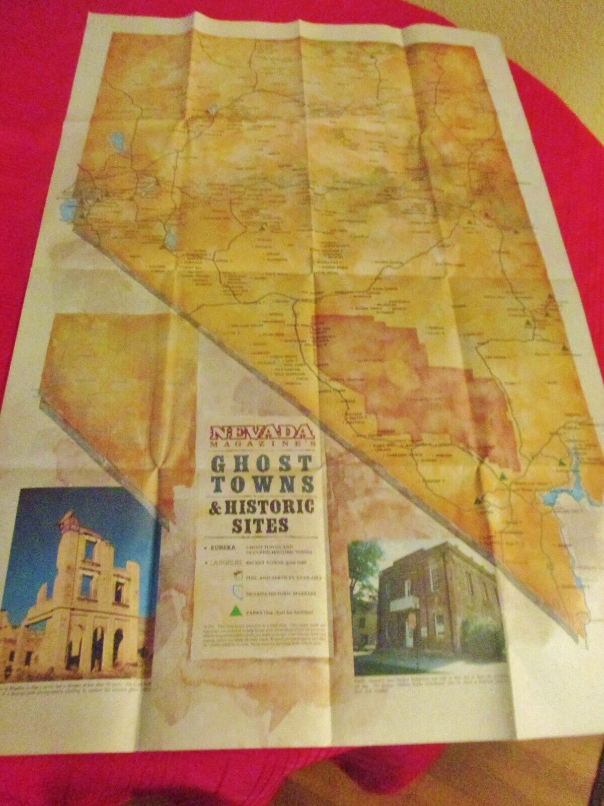 NEVADA MAGAZINE'S GHOST TOWNS & HISTORIC SITES MAP ---CIRCA 1980'S