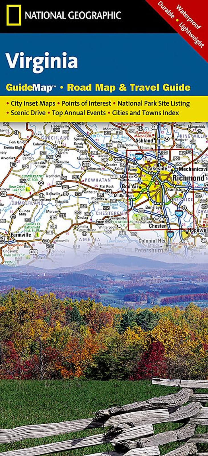 Virginia Map (National Geographic Guide Map) - NEW