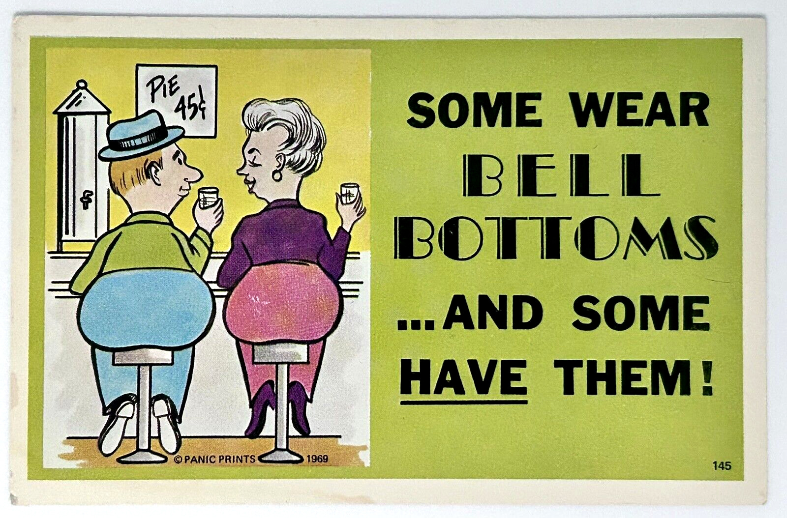Romantic Couple Funny Adult Humor Vintage Postcard Panic Prints 1969
