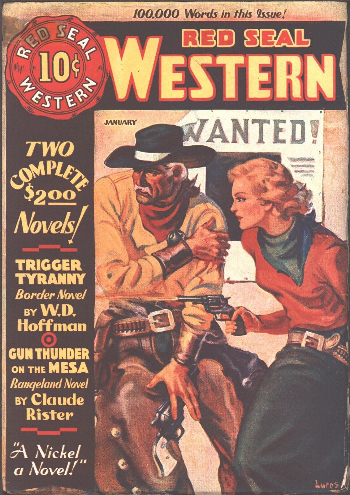 Red Seal Western 1936 January.    Pulp