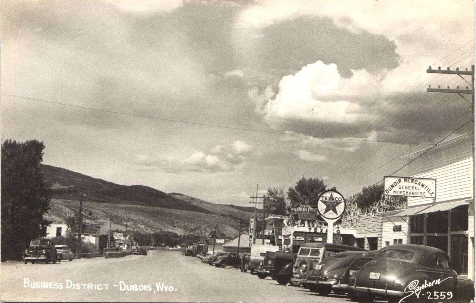 DUBOIS WYOMING BUSINESS DISTRICT c1950 real photo postcard rppc wy main street