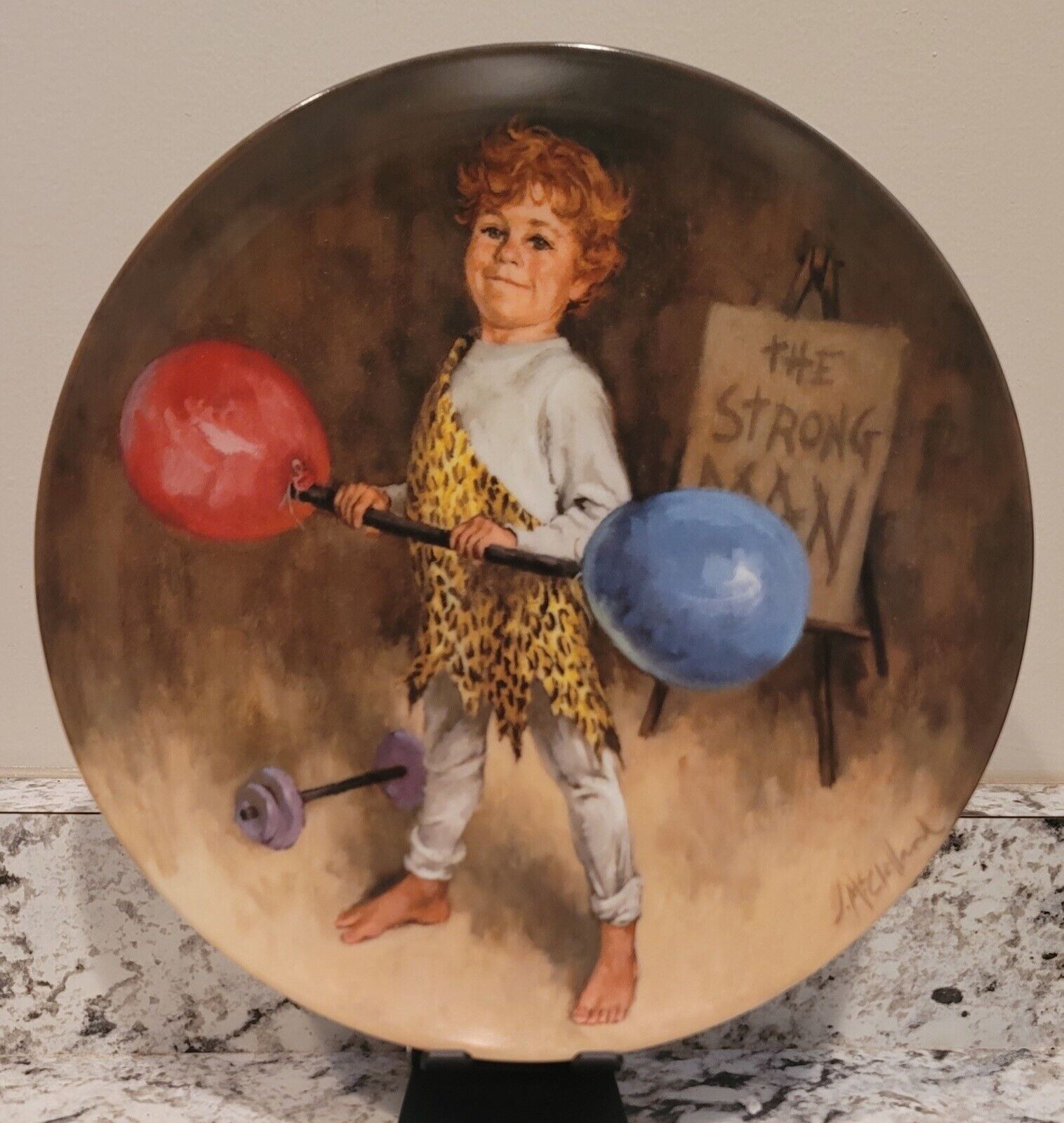 Reco Johnny the Strong Man Clelland Children’s Circus Collector Plate