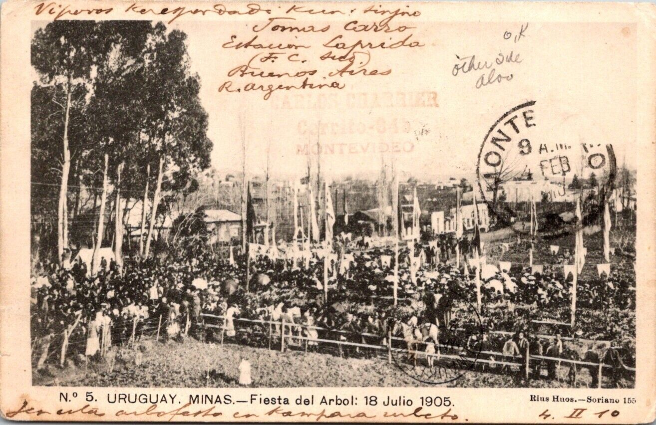 Vintage Postcard Uruguay Minas Fiesta del Arbol 1905 A7