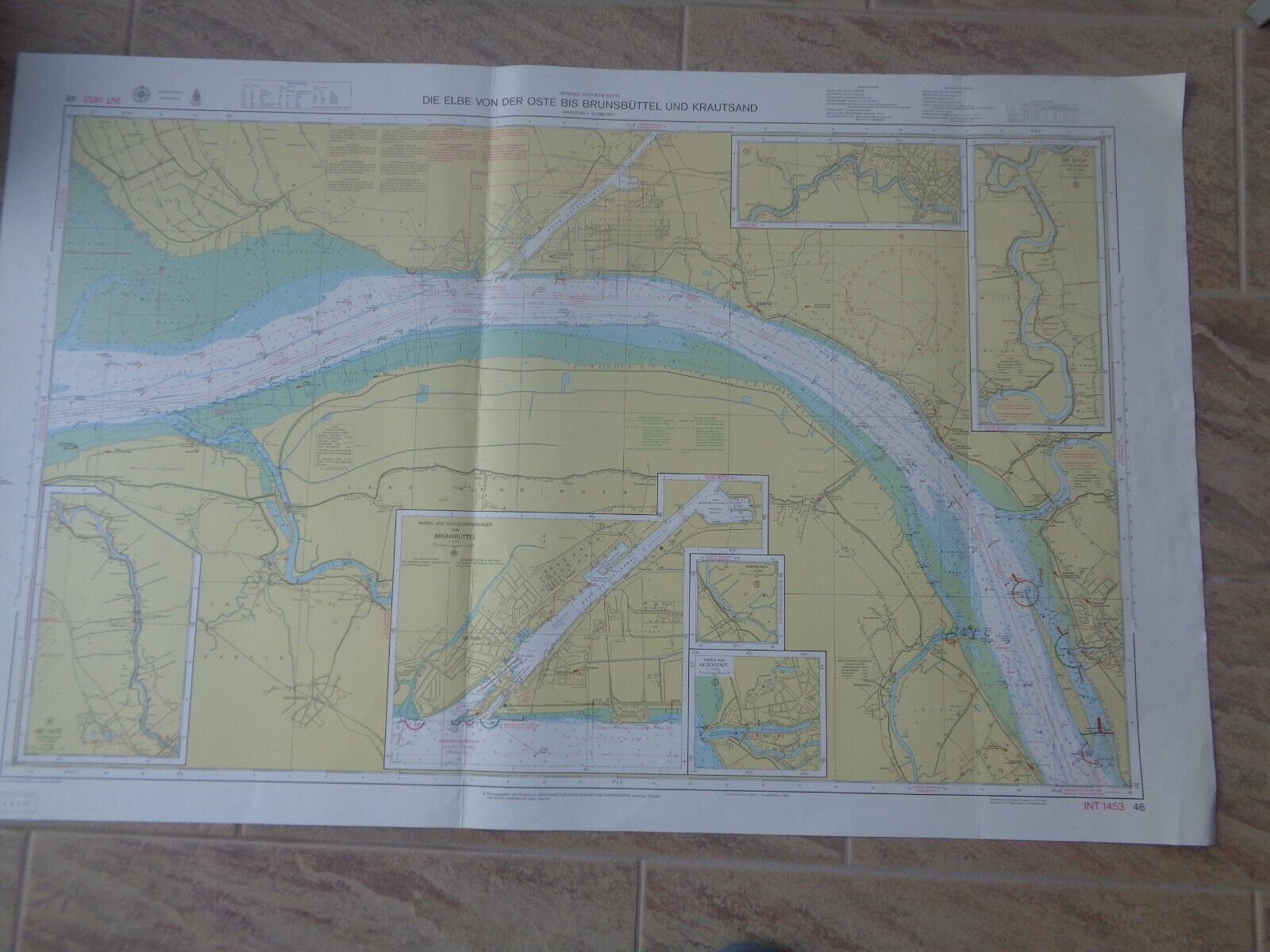 MAP MARINE / The Elbe from the East to Brunsbüttel and herb sand - North Sea