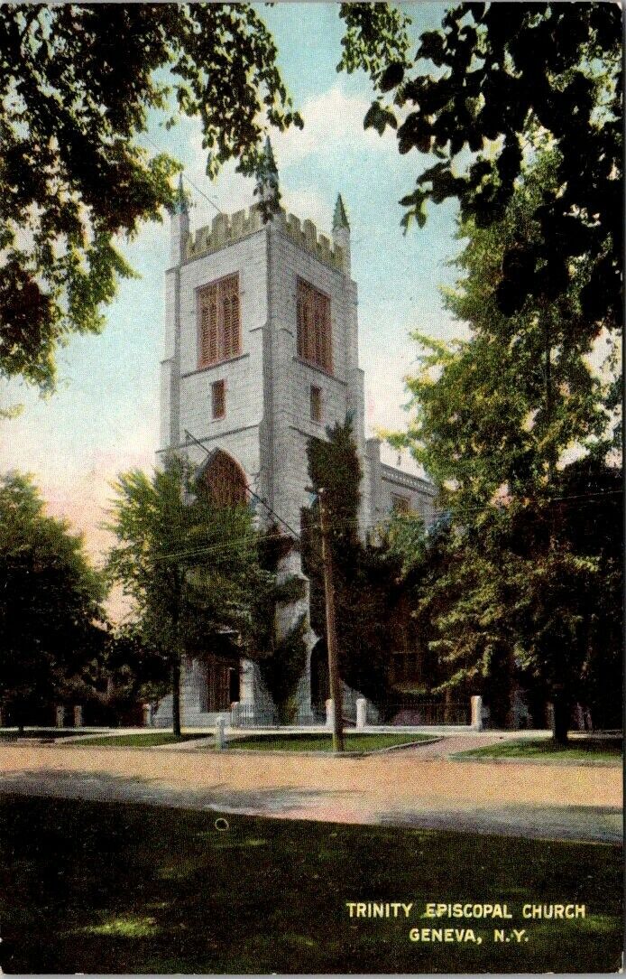 Geneva NY Trinity Episcopal Church New York c1910 postcard
