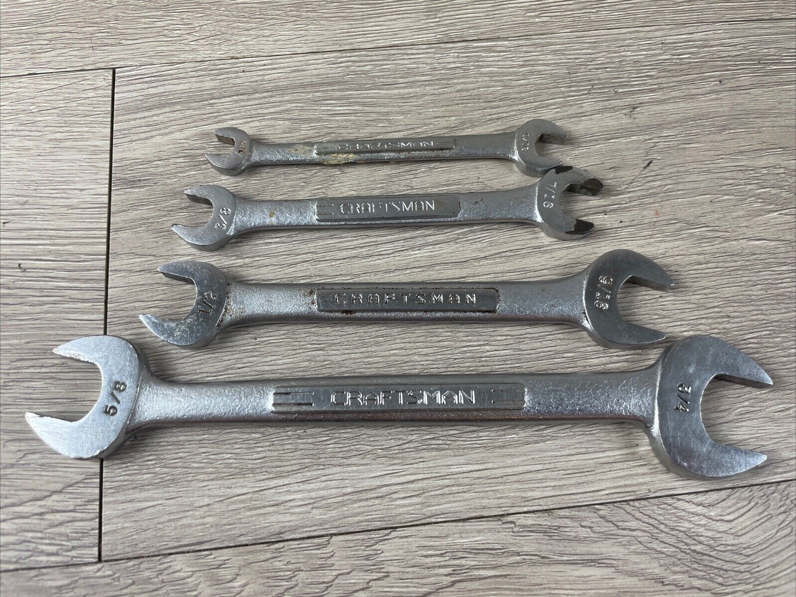 Lot of 4, Craftsman V Open End Wrench Set USA 3/4 5/16 7/16 3/8 9/16 1/2 3/4 5/8