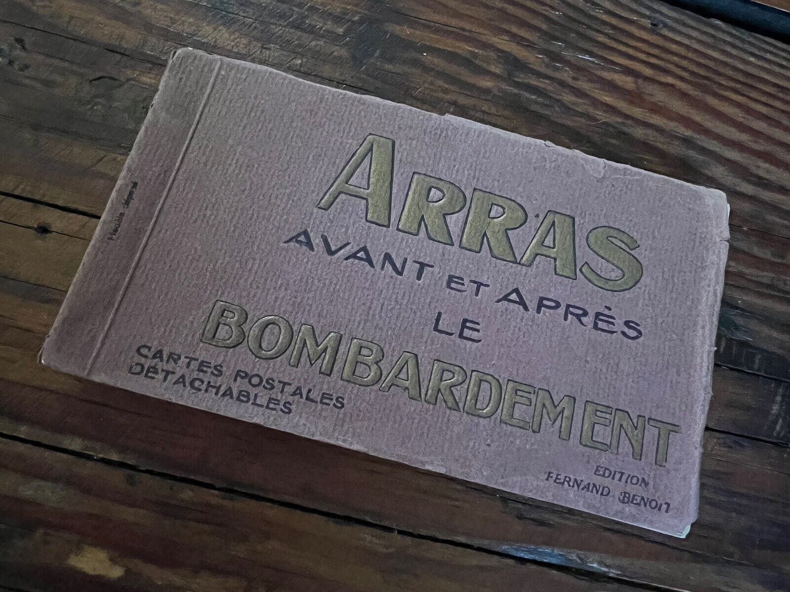 WWI Souvenir Postcard Book Arras France Bombardment Destruction