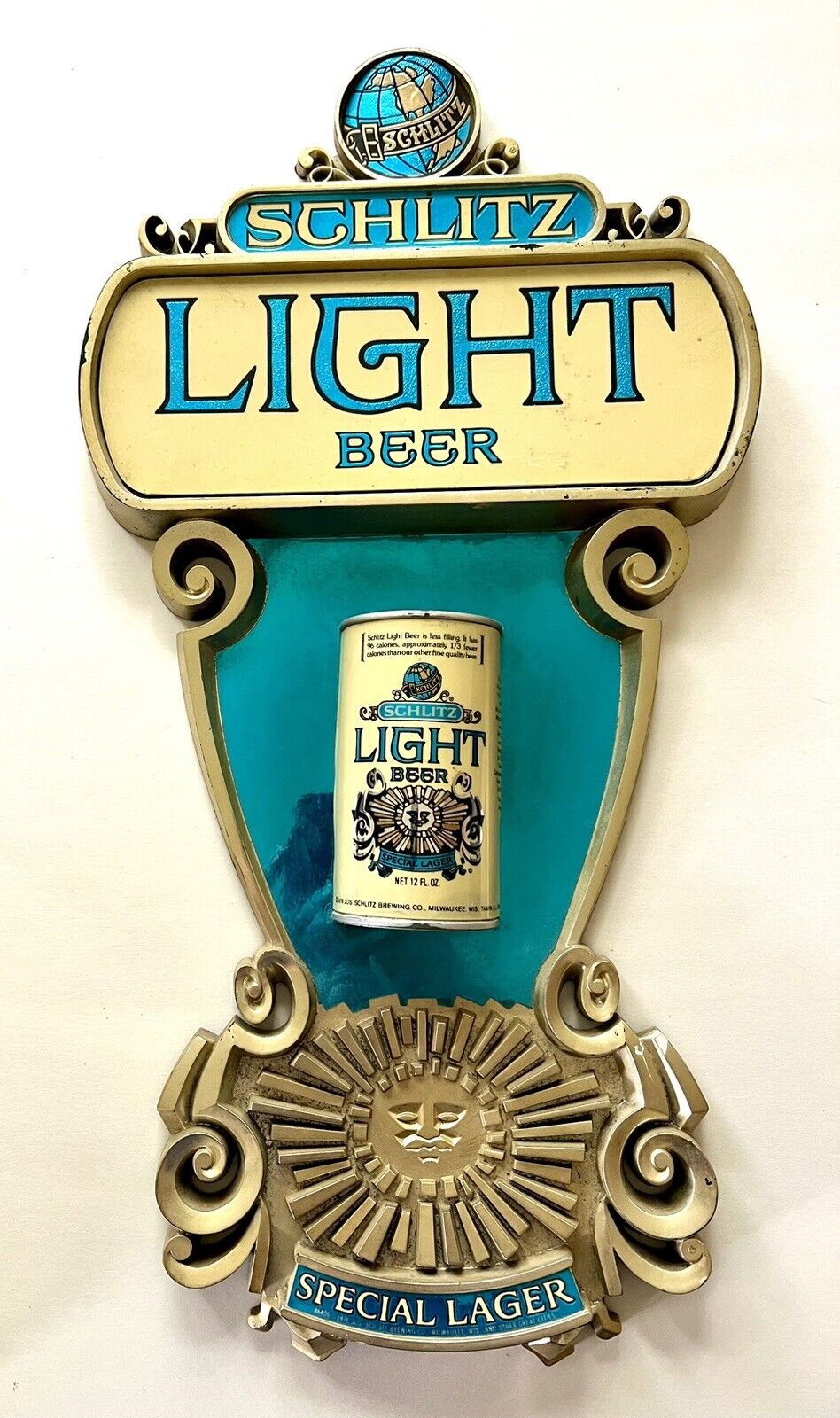 1976 Schlitz Light Beer Sunburst Sign Vintage beer advertisement mancave