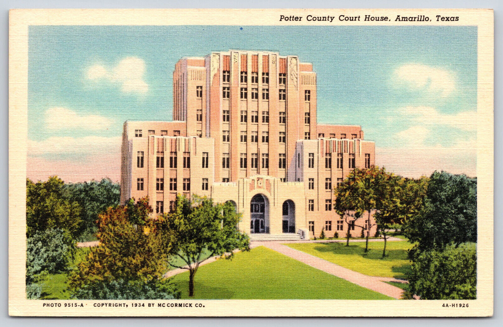 Amarillo TX-Texas, Potter County Court House, Antique, Vintage Postcard