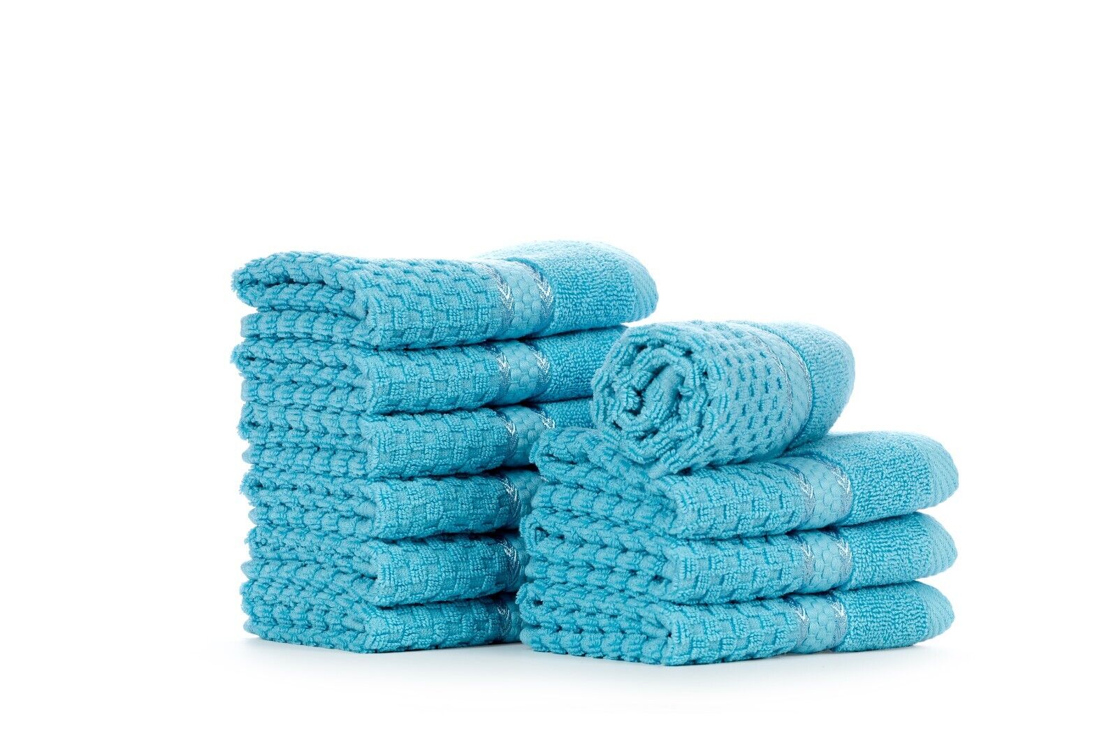 Ample Decor Washcloths Set of 10 - Fingertip Towels for Bathroom, Quick Drying