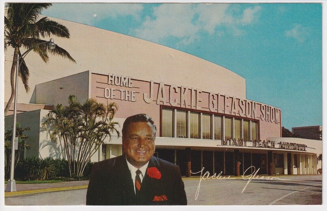 Vintage Jackie Gleason Postcard - Miami Beach Auditorium - Television Studio