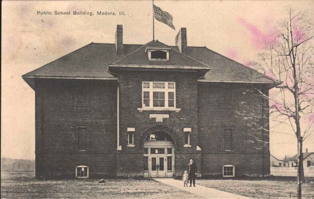 1910       MEDORA       Illinois IL   Public School     Germany  postcard