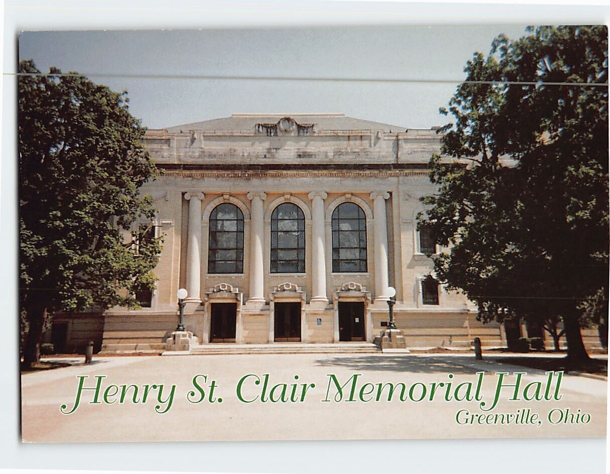 Postcard Henry St. Clair Memorial Hall Greenville Ohio USA