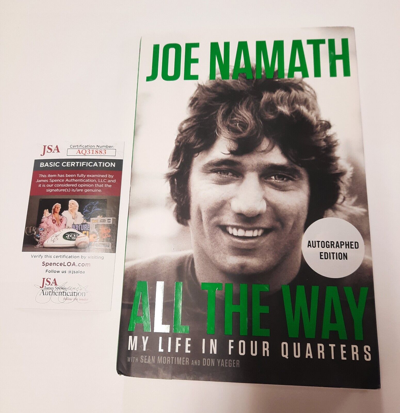 Joe Namath signed book All the Way  ** NEW ** JSA certified signature