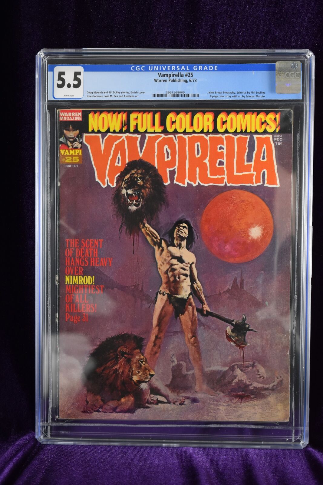 Vampirella CGC 5.5 #25 Warren Publishing 6/73 White Pages
