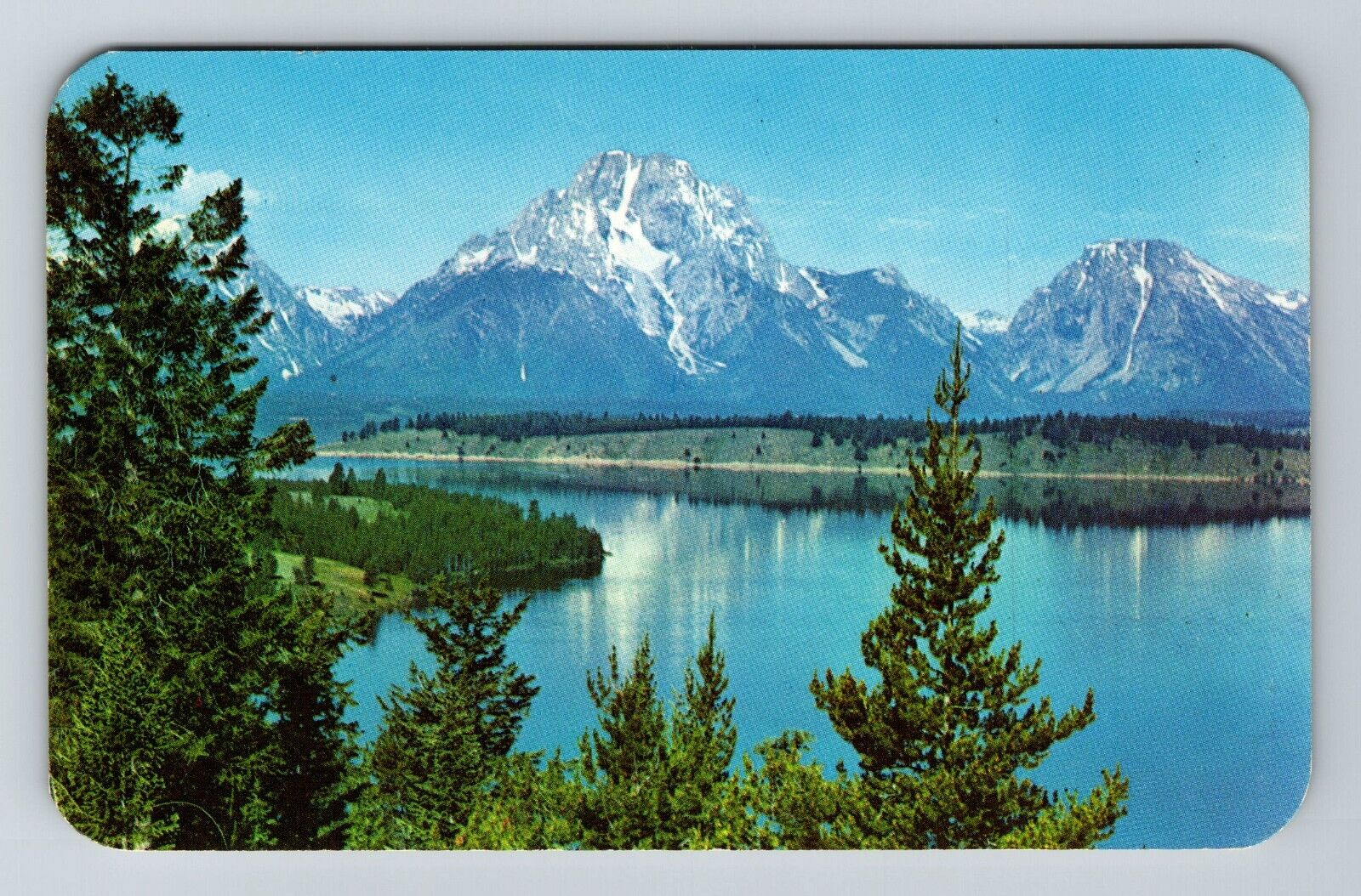 GrTeton National Park WY-Wyoming Mt Morgan Jackson Lake Vintage Postcard