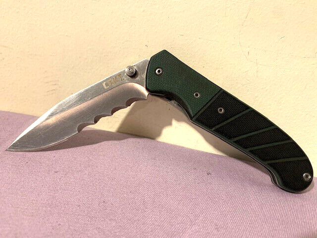 CRKT Ignitor 6855 K.A. Steigerwalt Assisted Combo Blade Folding Knife-Great Cond