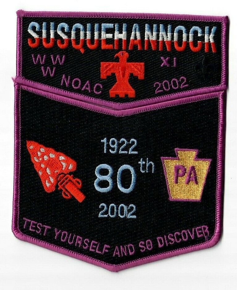 Boy Scout OA 11 Susquehannock Lodge 2002 NOAC Flap Set