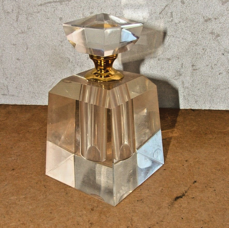 Vintage Crystal Glass Prism Perfume Bottle