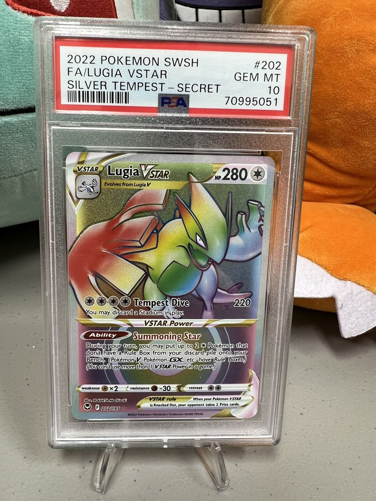 Pokémon TCG Lugia VSTAR Rainbow Silver Tempest 202/195 Psa 10 Gem Mint