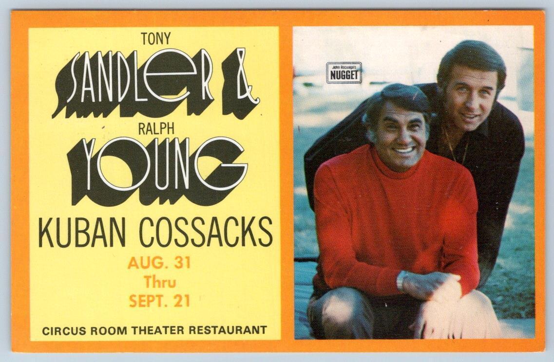 1970s SANDLER & YOUNG KUBAN COSSACKS JOHN ASCUAGAS NUGGET CASINO NEVADA POSTCARD