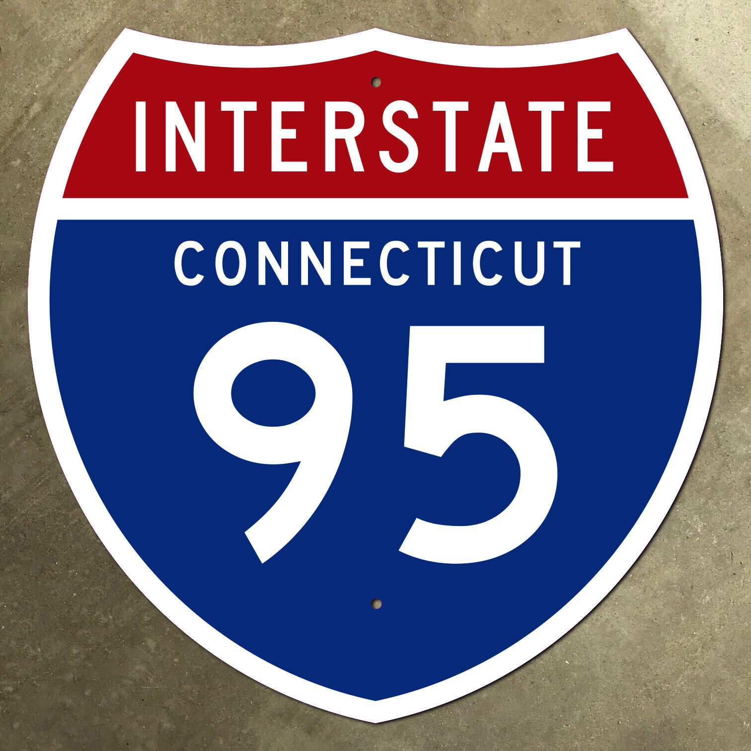 Connecticut interstate route 95 highway marker road sign 1957 New Haven 12x12