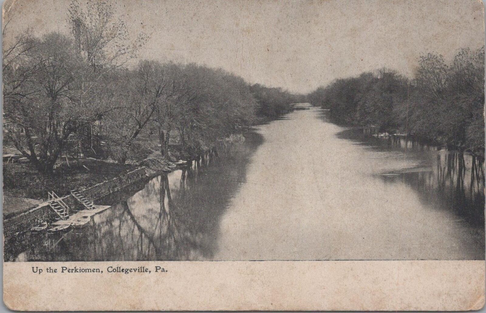 Postcard Up The Perkiomen Collegeville PA 1910