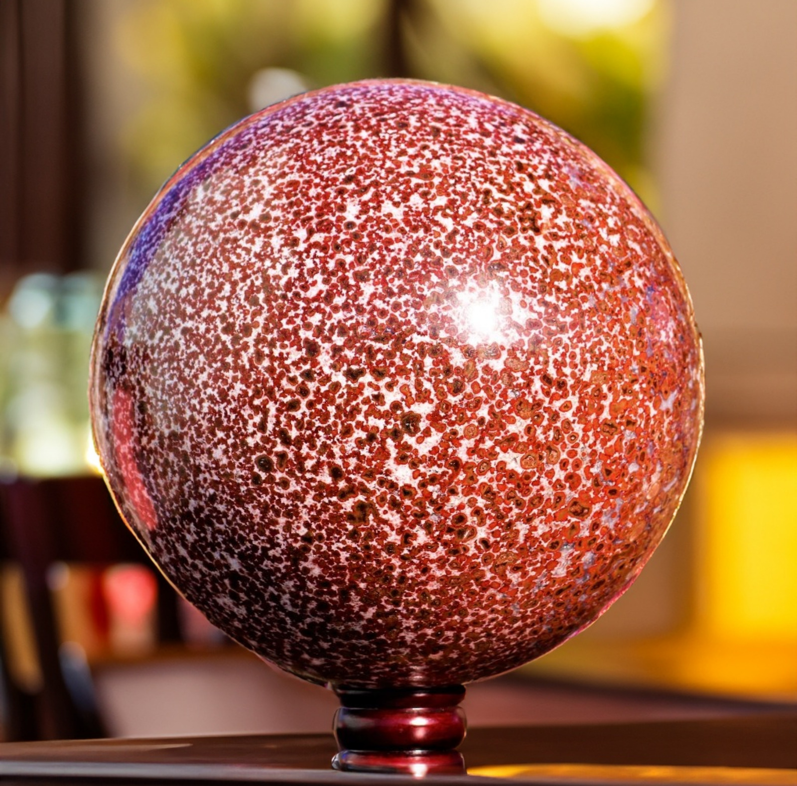 Red Hornitos Jasper Sphere 265MM Crystal Ball for Energy Healing Serene