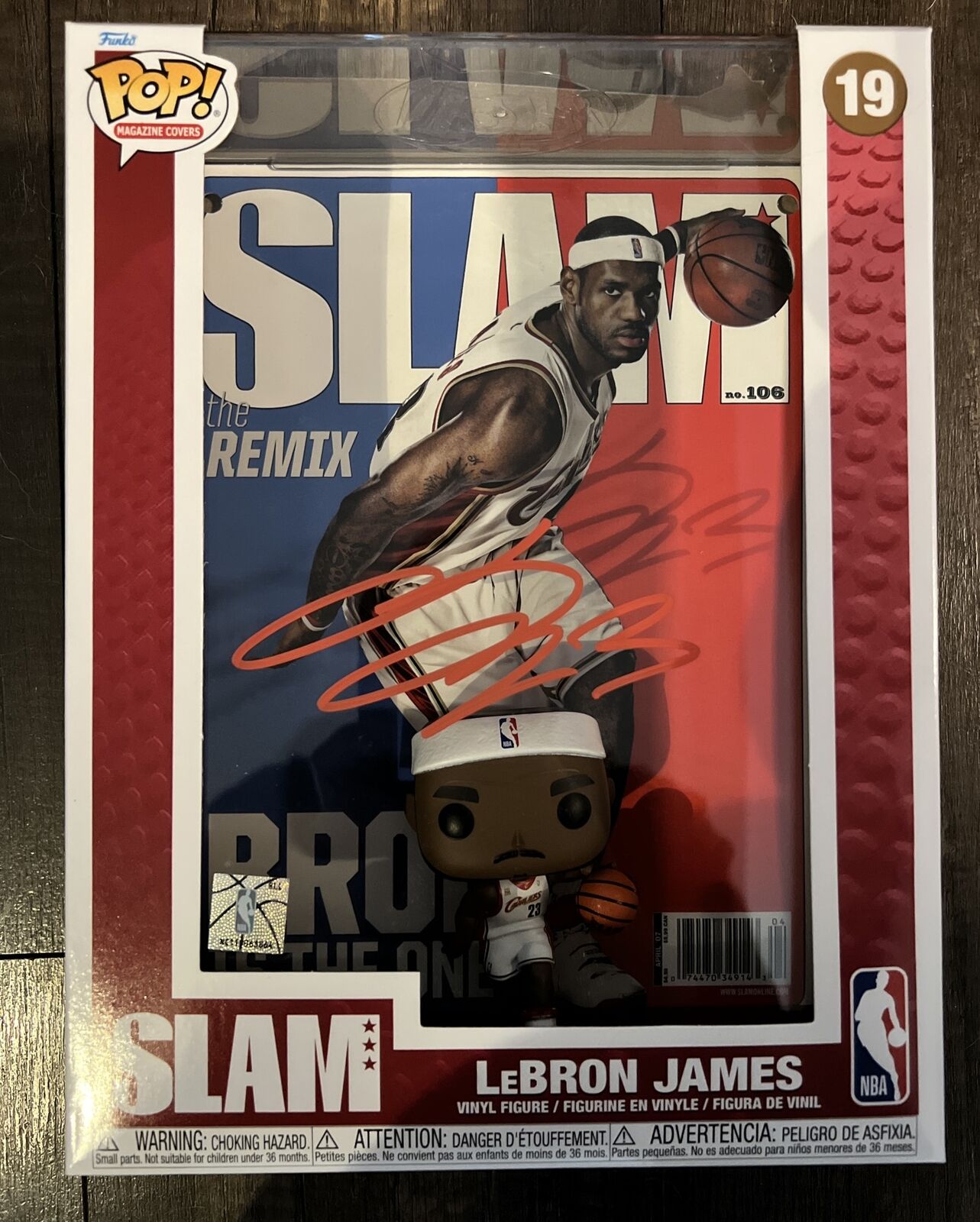 🔥 LEBRON JAMES SIGNED Cleveland Cavs Funko POP Magazine # 19 NBA Figure SLAM 🔥