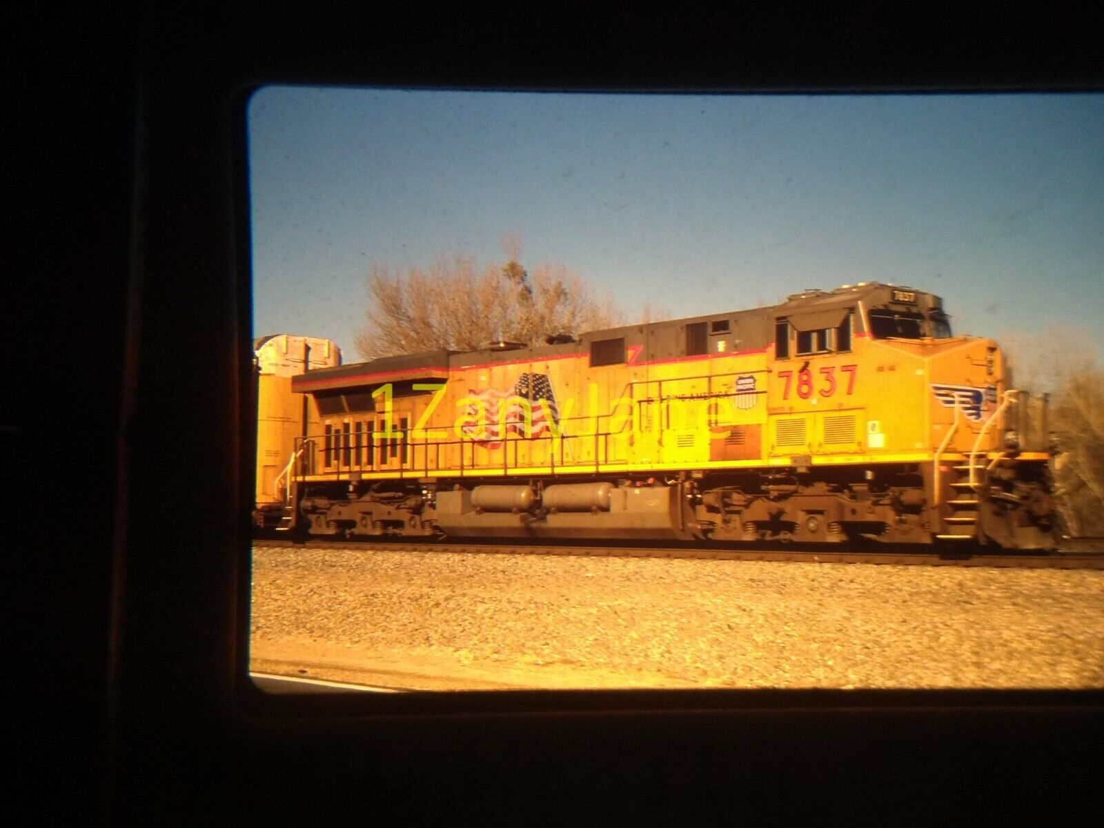 13110 VINTAGE Train Engine Photo 35mm Slide UP 7837 ES44AC EL CASCO CA 1-29-17