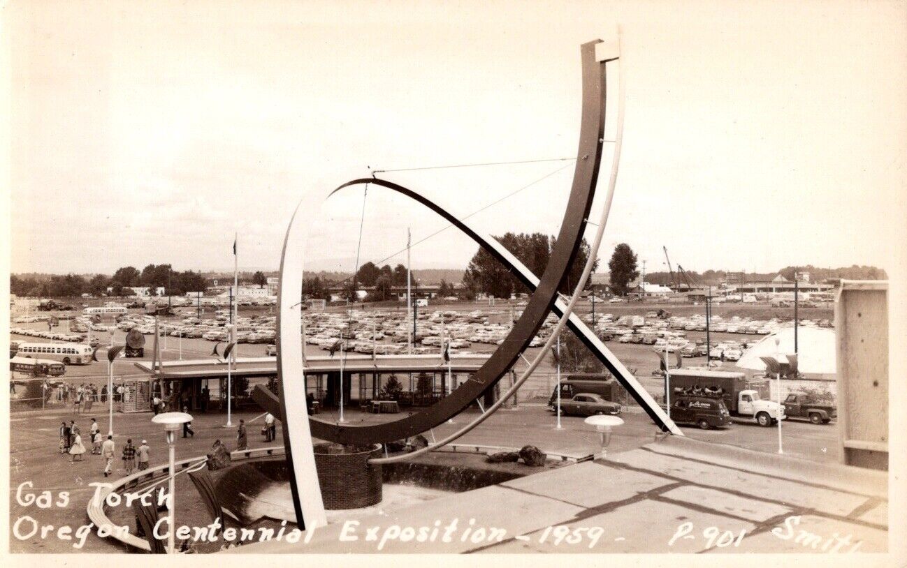 RPPC Gas Torch Oregon Centennial Exposition 1959 Vintage Postcard