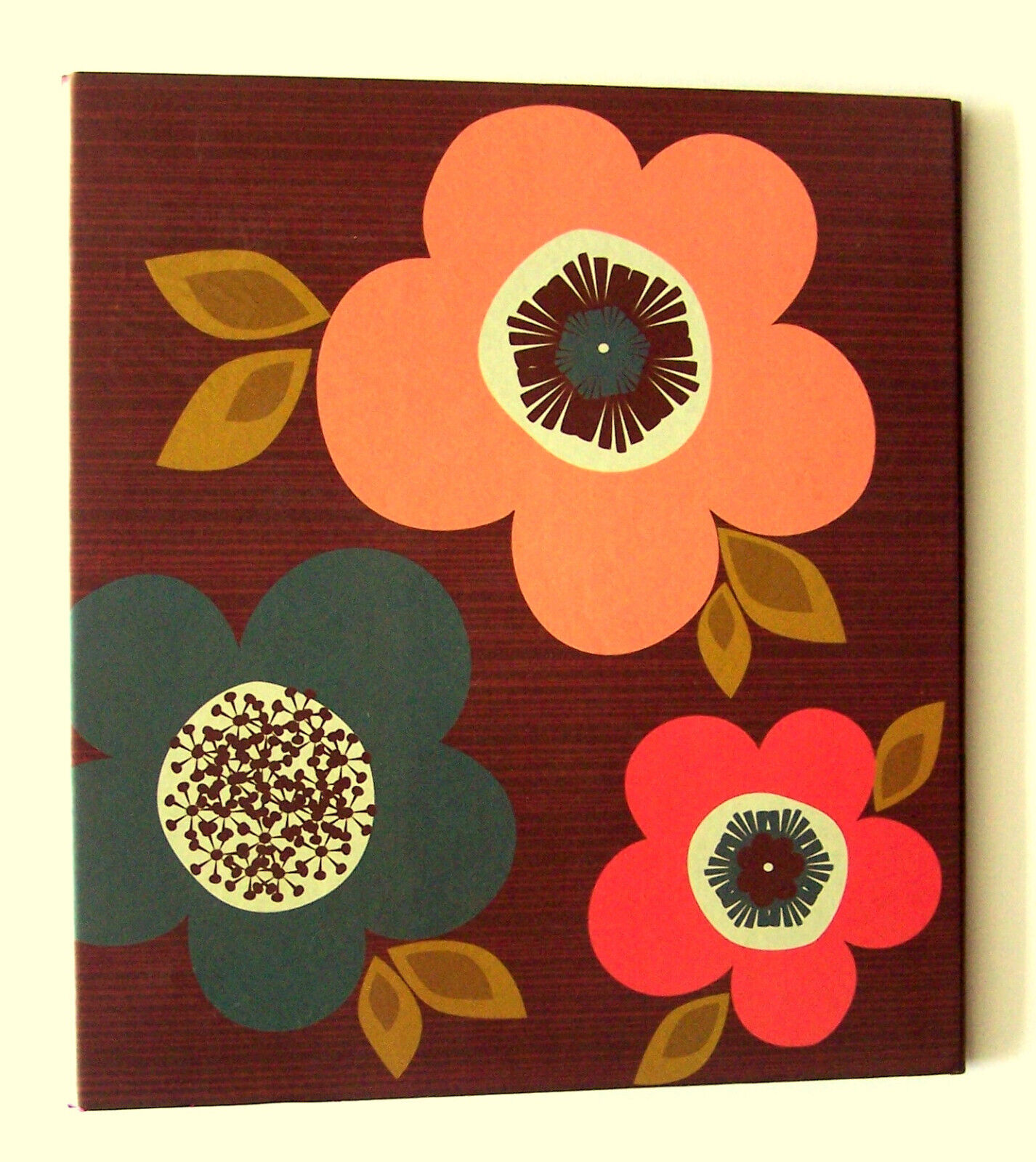 Vintage 3-Ring Binder Hippie Floral Flowers Vinyl - by Class Act