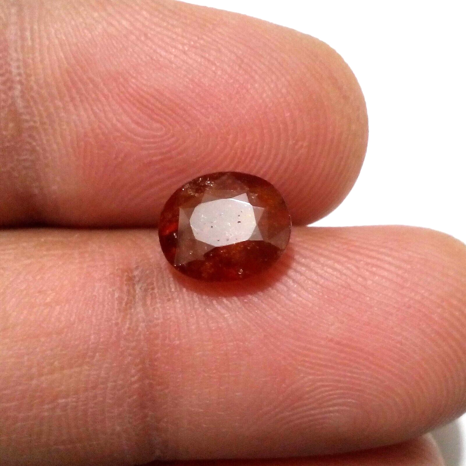 100% Natural Glowing Hessonite Garnet Faceted Oval 3.16 Crt Loose Gemstone