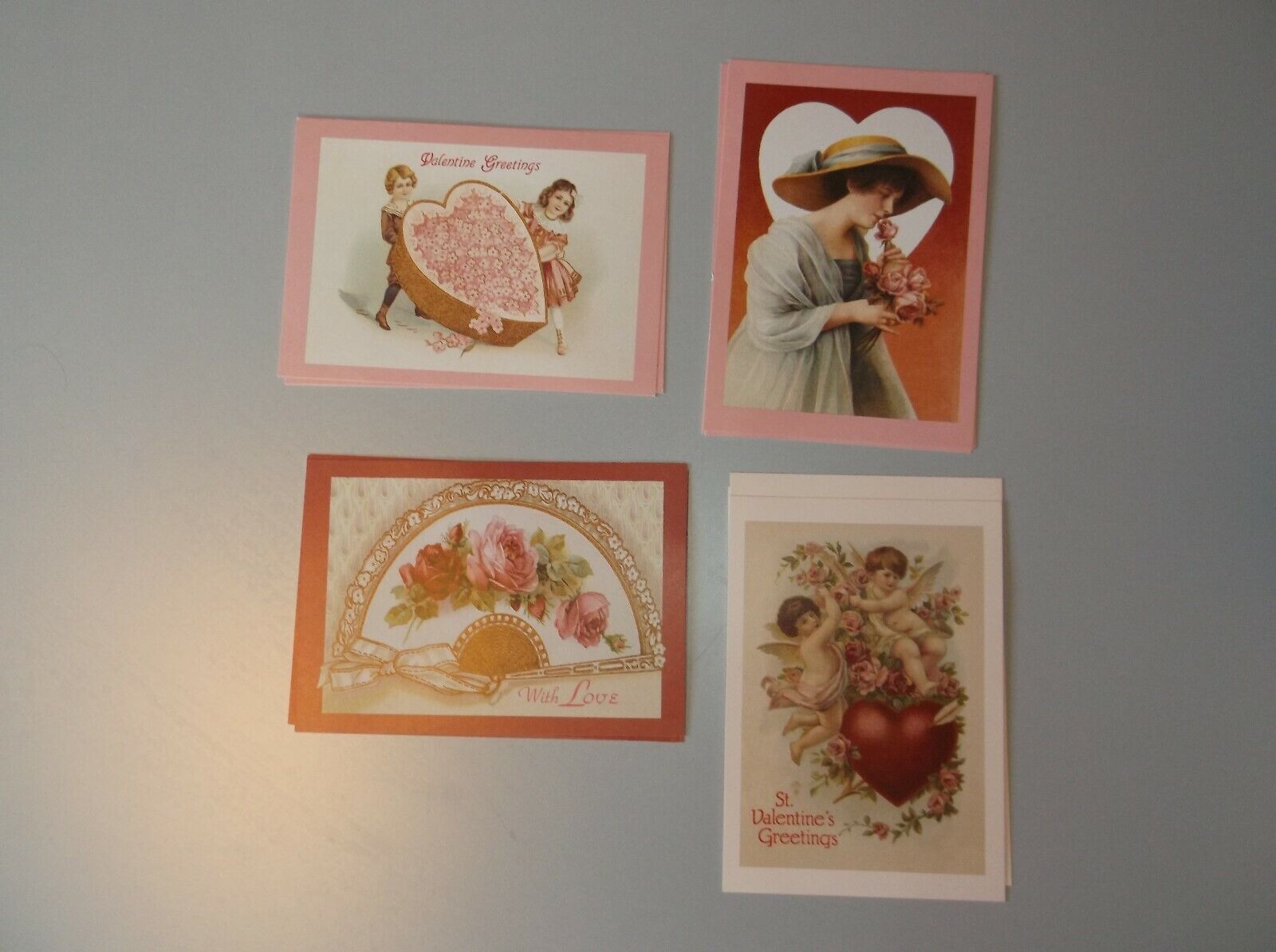New Vintage Victorian Valentine Post Cards/ Set of Twelve