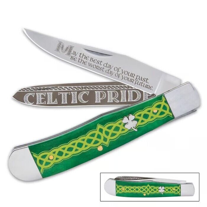 Celtic Pride Irish Trapper Folding Pocket Knife - NEW -  Fast Shipping