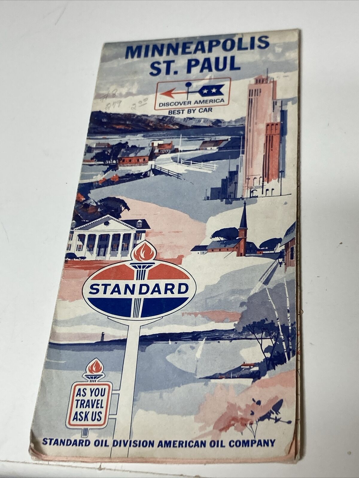 VTG 1966 Standard Oil Minneapolis St. Paul Minnesota City Street Travel Road Map