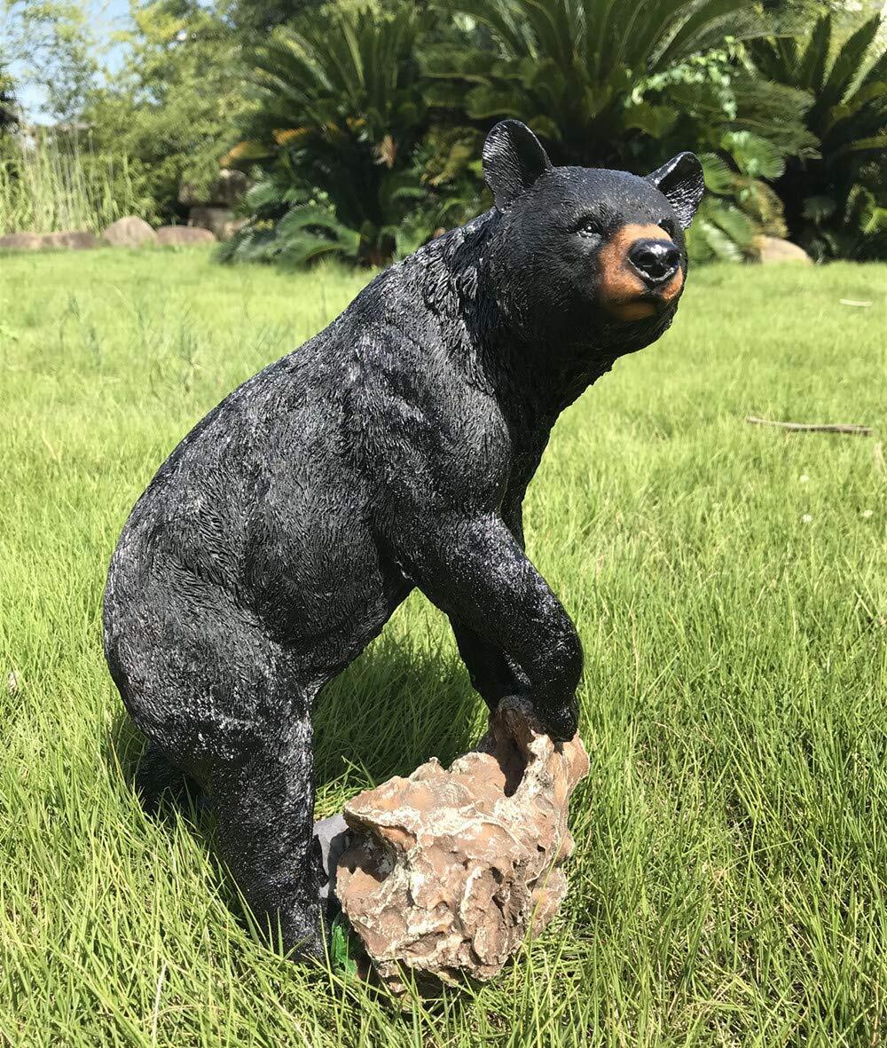 11.8 Tall Black Bear Figurine Bear Home Garden Decor Bear Statue Rustic Wildlife