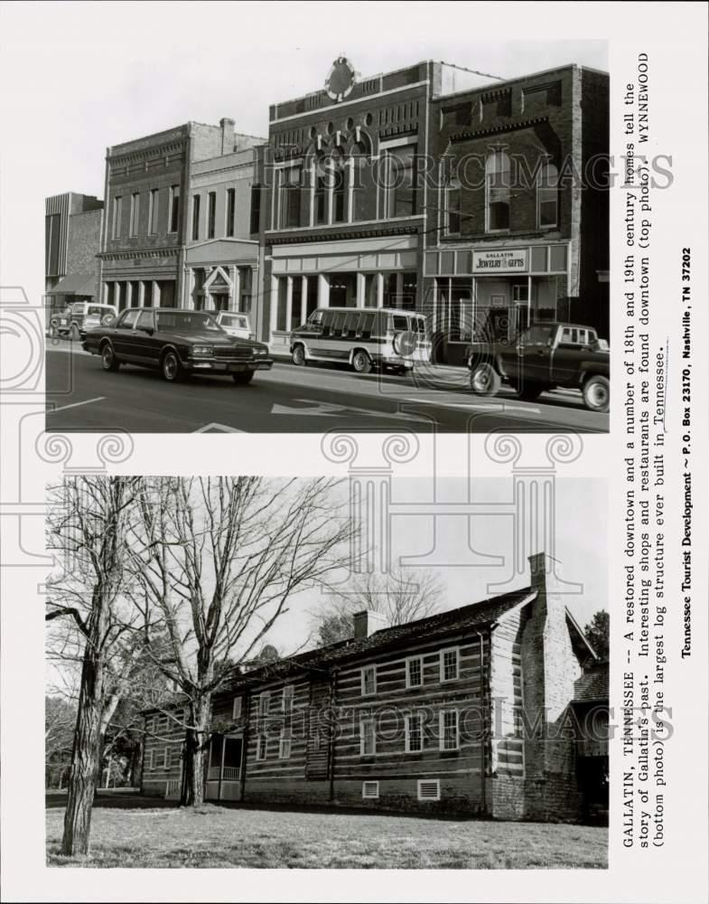 1990 Press Photo Restored Historic Buildings in Gallatin, Tennessee - tup24545
