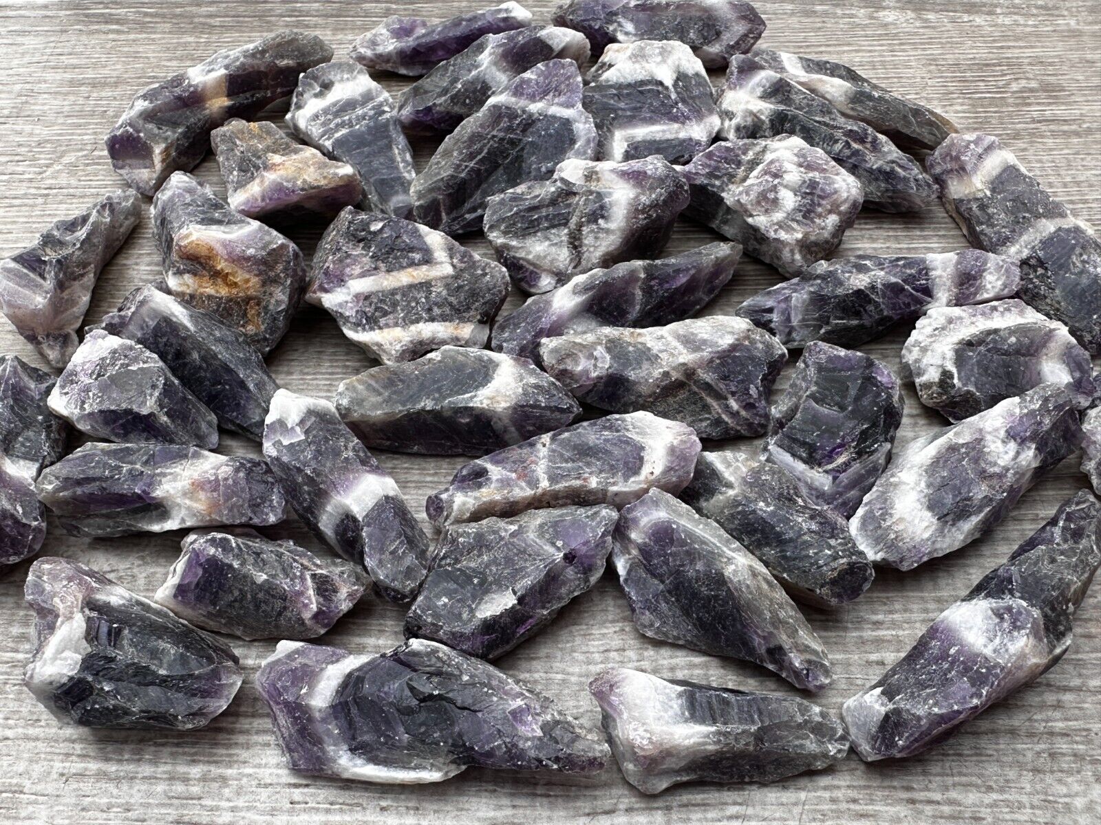 Chevron Amethyst Rough Stones, 1-2