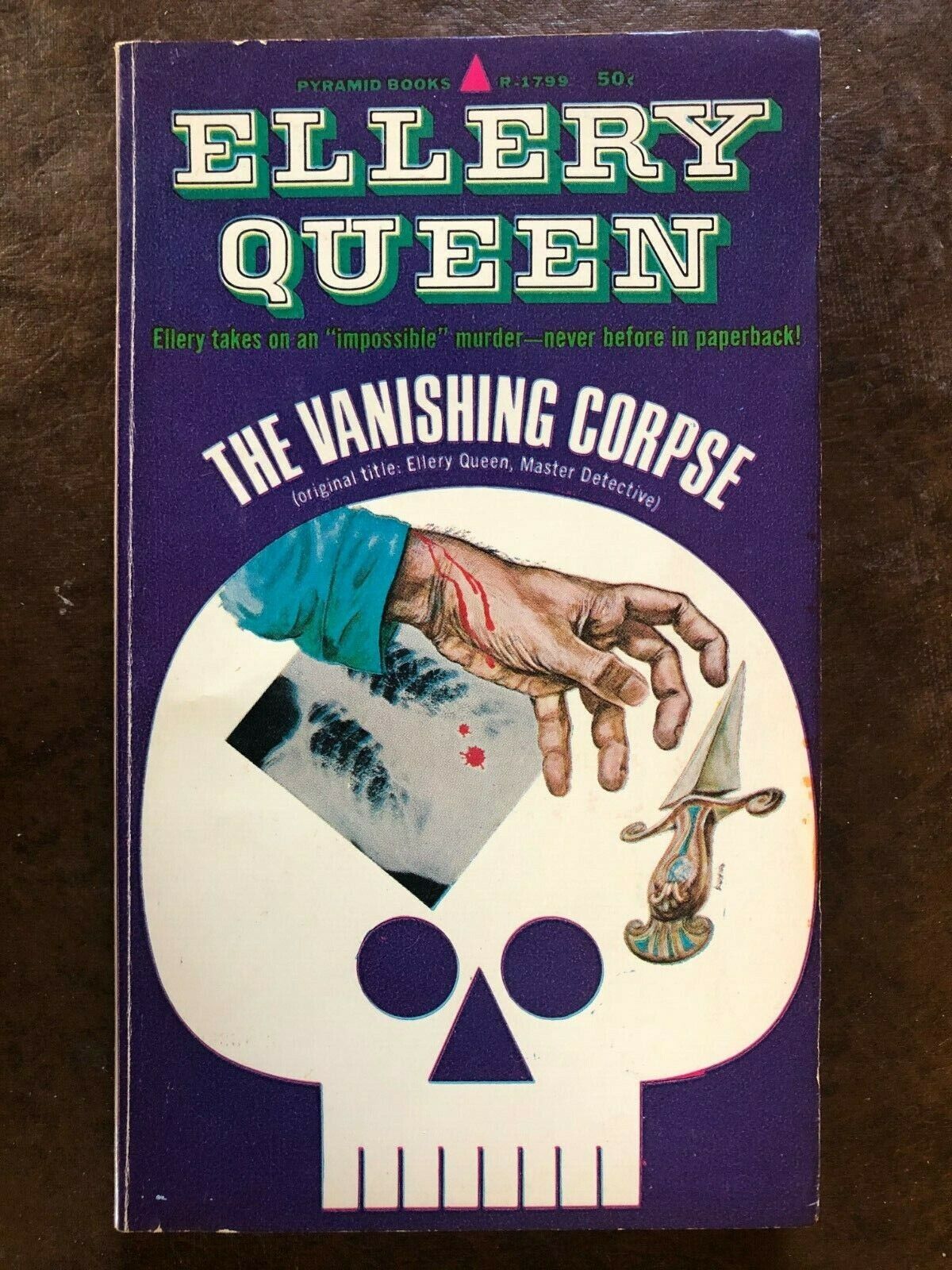 Ellery Queen THE VANISHING CORPSE 1968 Master Detective Great Cover Art