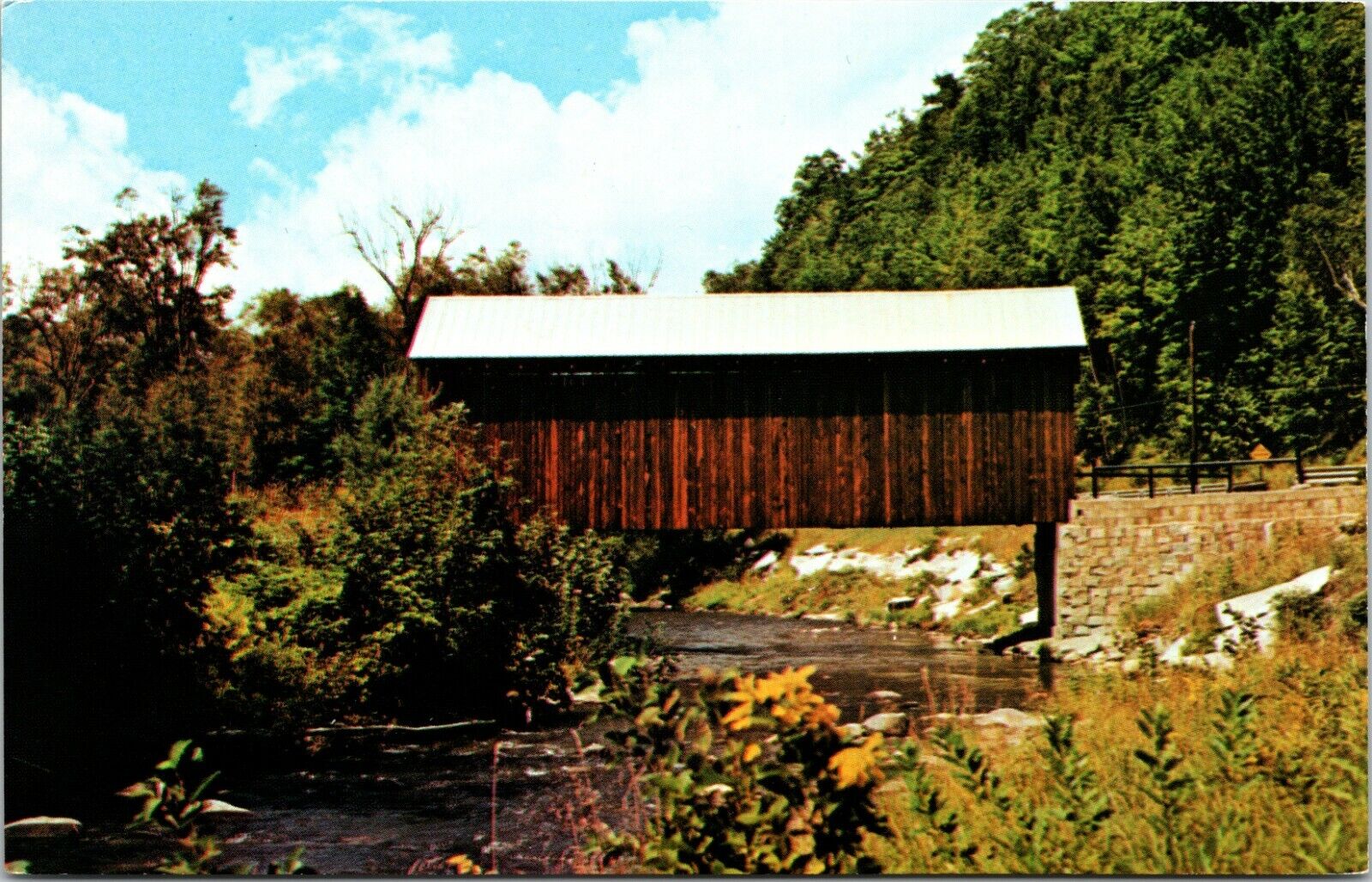 Sweet Little Covered Bridge East Barre Vermont Vintage Postcard