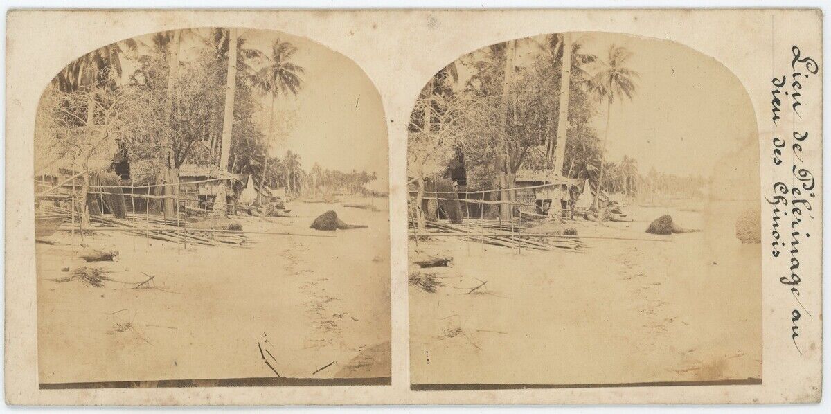 Stereo circa 1865. Place of Pilgrimage to the God of the Chinese. China. China.
