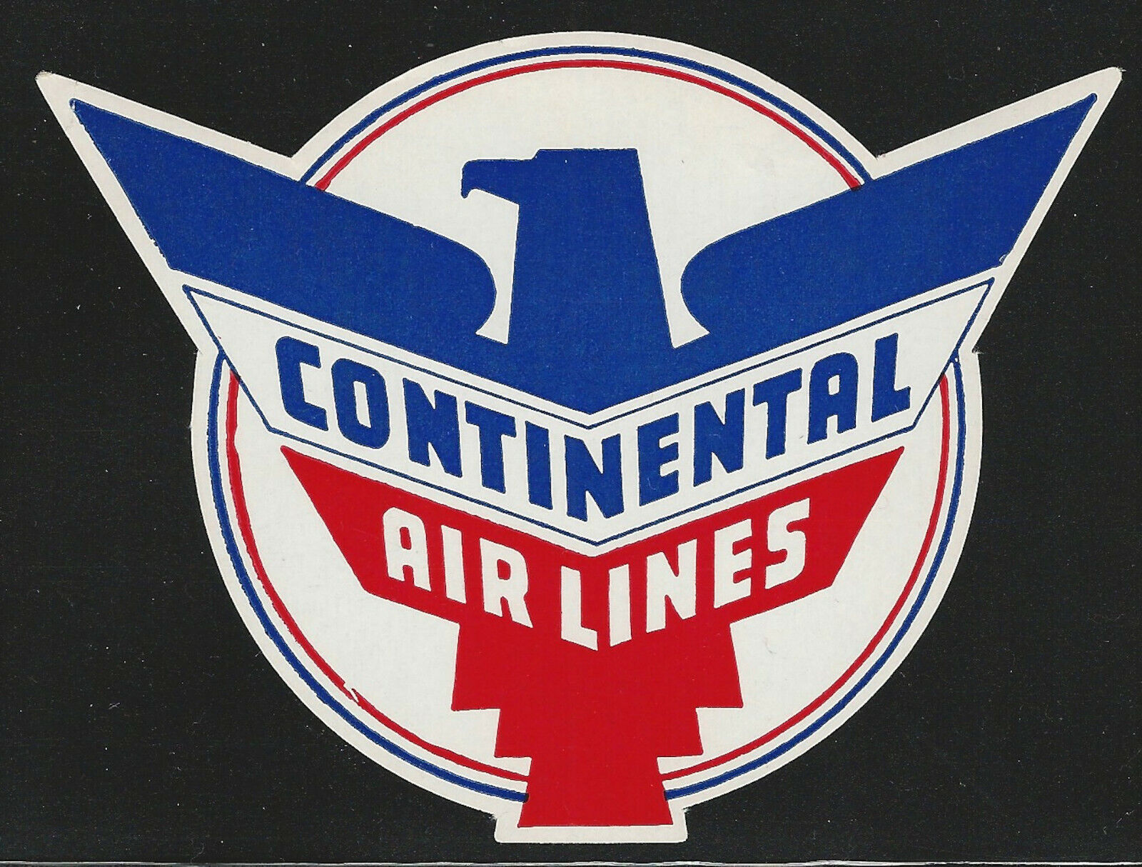 Continental Air Lines, AFA #USC-286, Airline Baggage Label, Never Hinged
