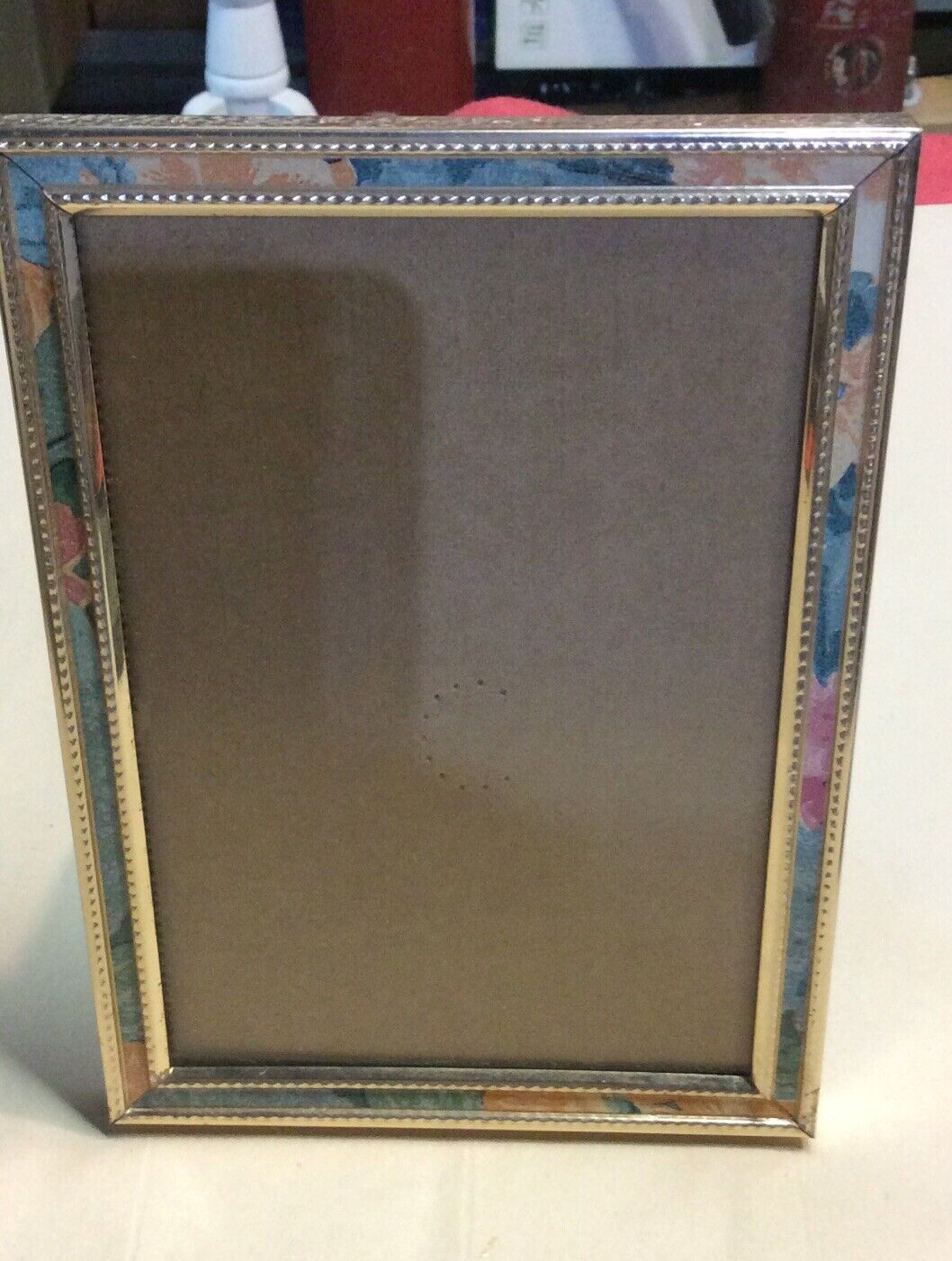 Vintage Metal Picture Frame 5” X 7” Multicolored