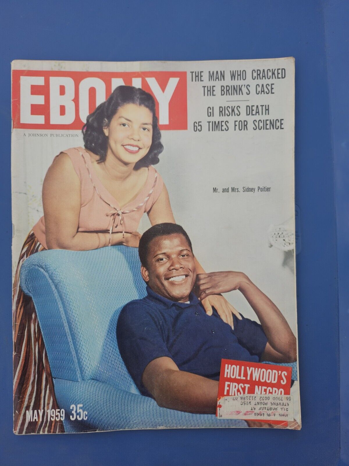 Rare  Ebony Magazine May 1959 Mr. & Mrs. Sidney Poitier