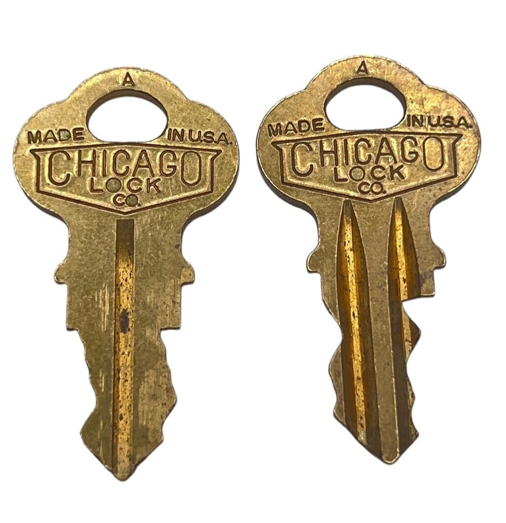 Lot of 2 Vintage CHICAGO Lock Co  Keys Marked #1612 and #2316 -  1 1/2\