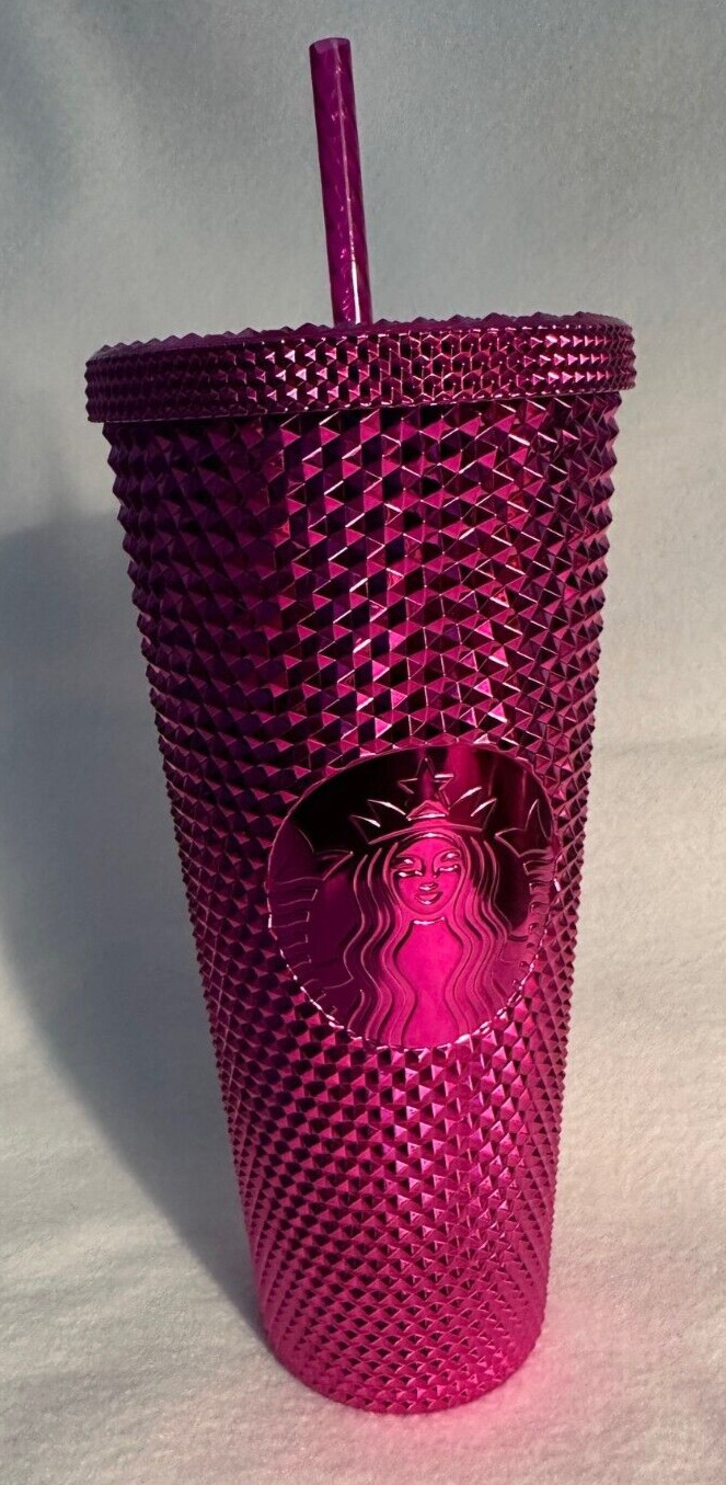 Starbucks 2022 Sangria Bling Studded 24oz Venti Cold Cup Tumbler Pink Purple NEW