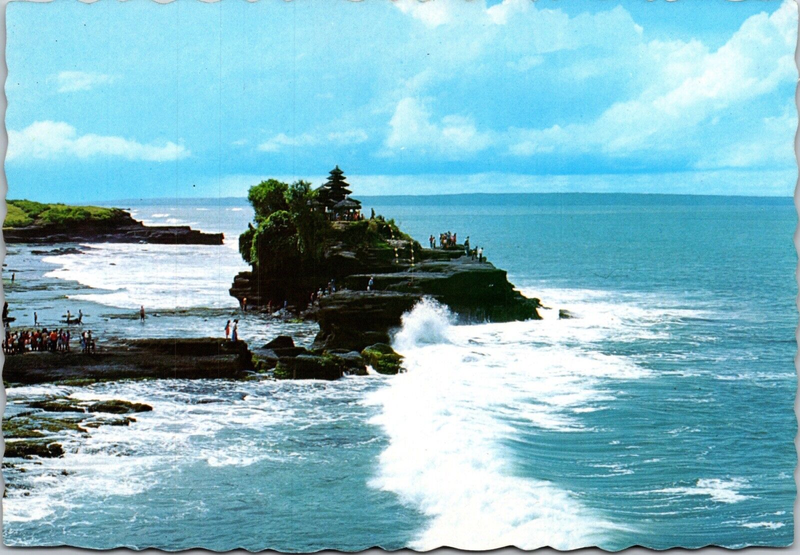 Tanah Lot Bali Indonesia Isalnd Shoreline Crashing Waves Postcard Unposted UNP 