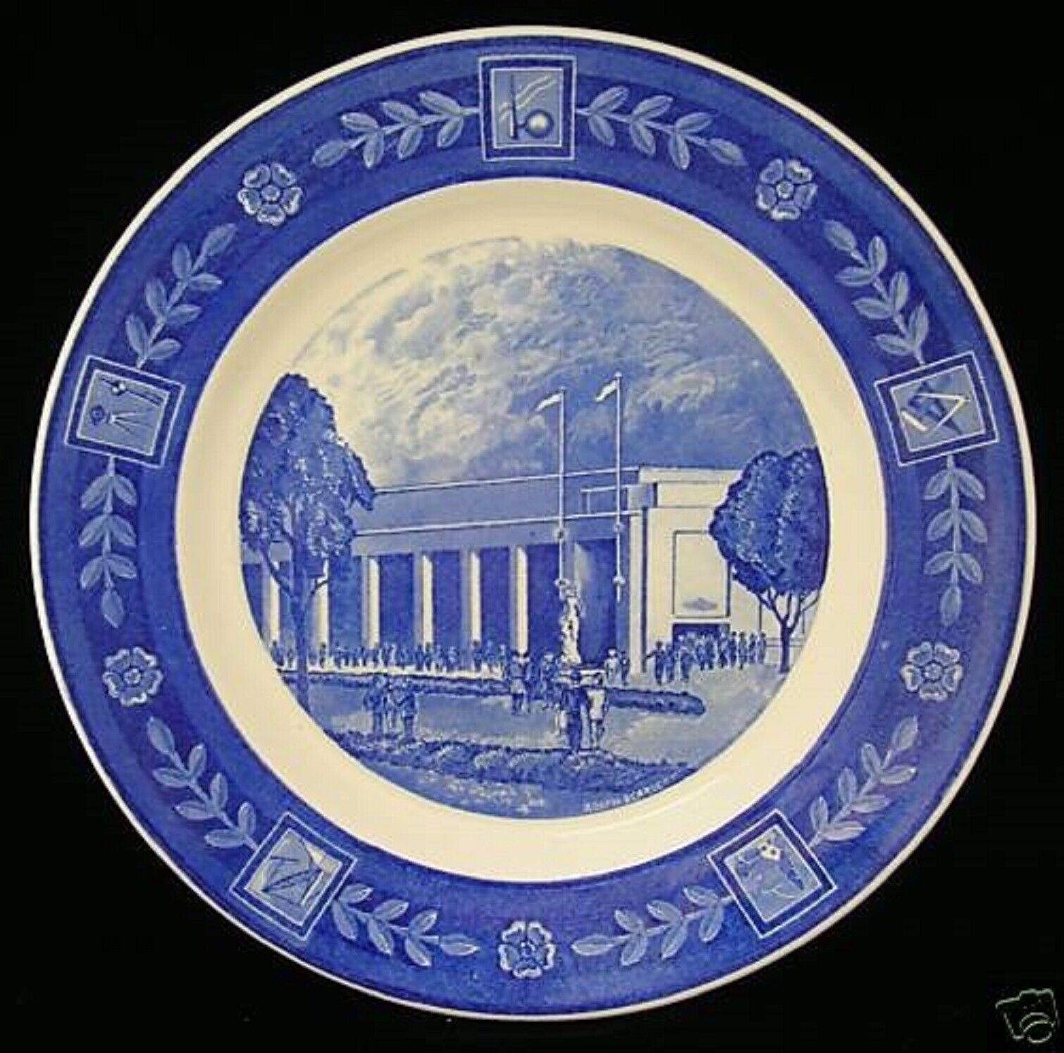 1939 New York World\'s Fair A&S Shelter Building Copeland England Spode Plate 
