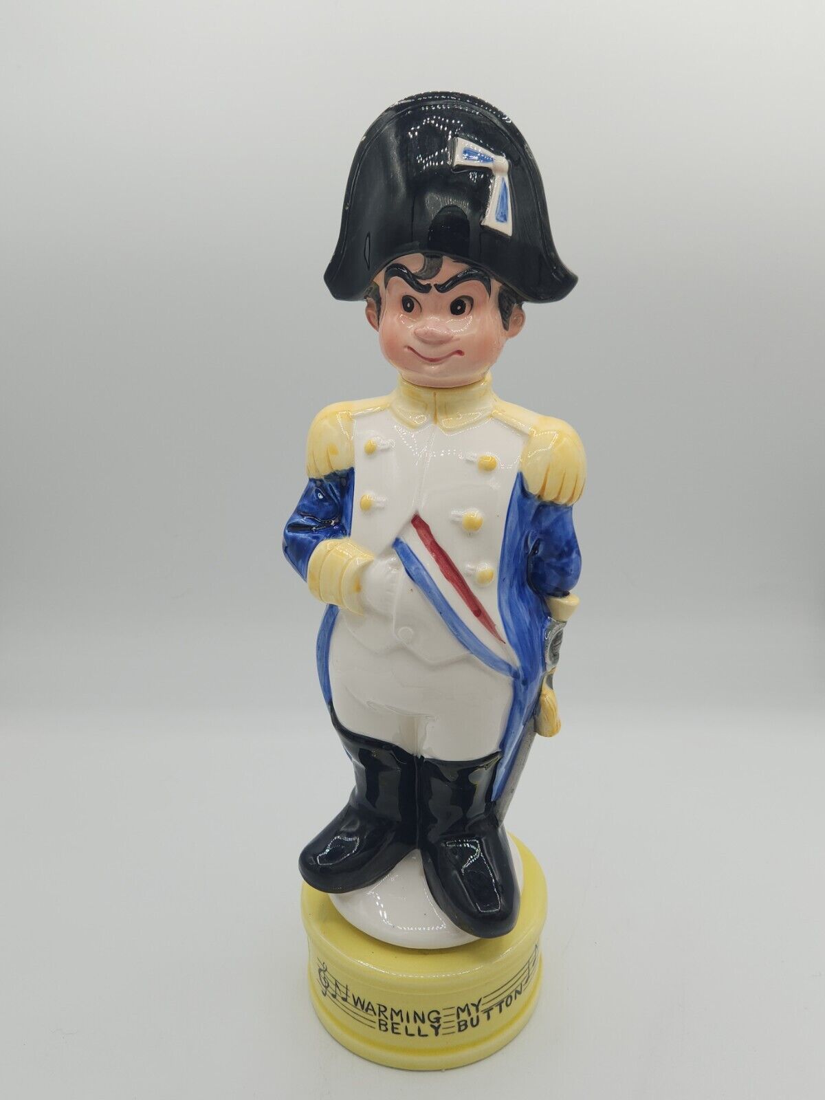 NAPOLEON / FRENCH SOLDIER WIND UP MUSIC BOX & DECANTER, LA MARSEILLAISE, BELLY 